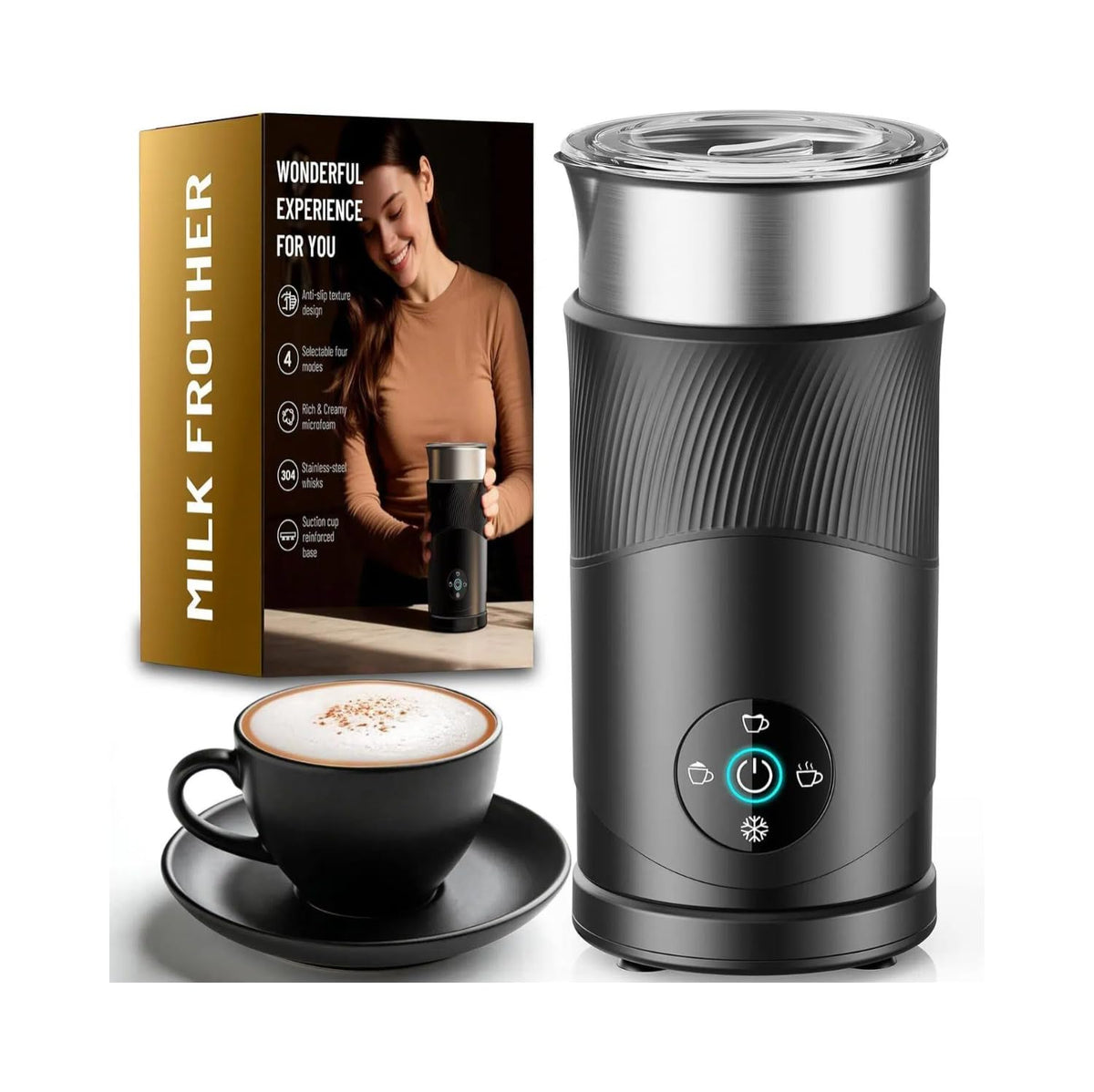 350ml Electric Milk Frother 4-in-1 Hot & Cold A2531
