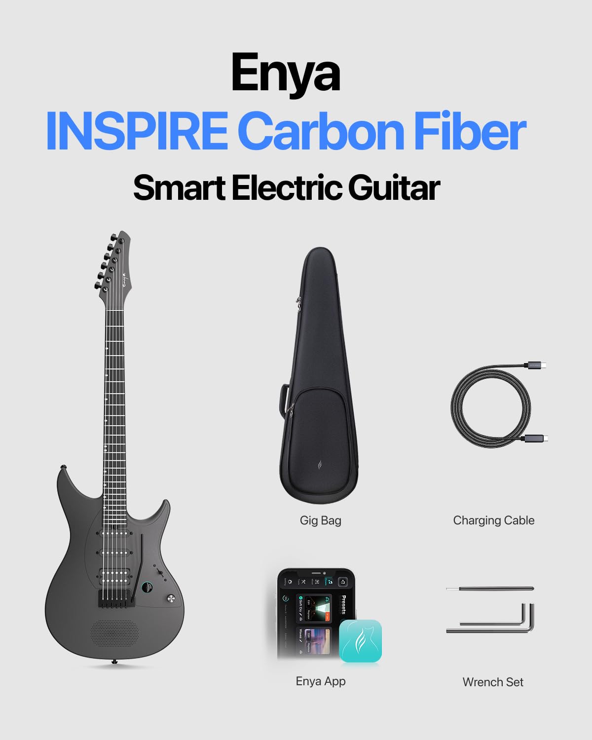 39" Carbon Fiber Smart Electric Guitar V2450