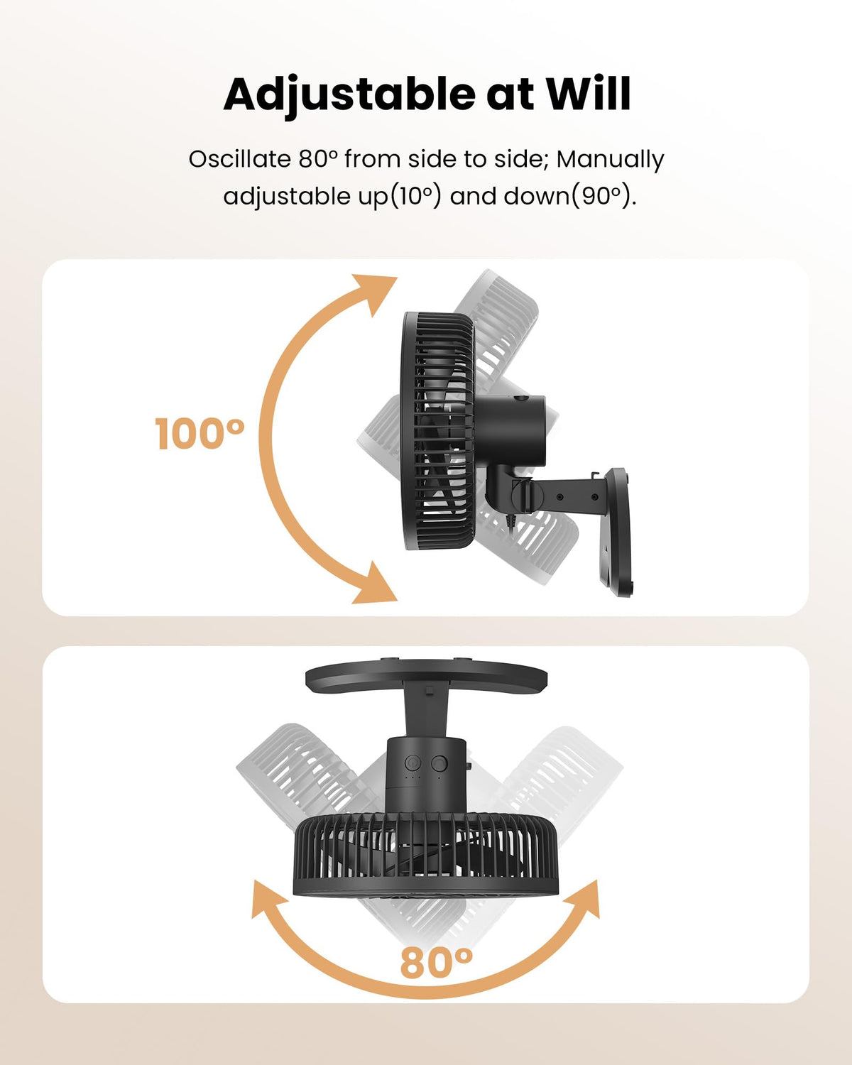 8'' Wall Mount Fan with Timer D72796