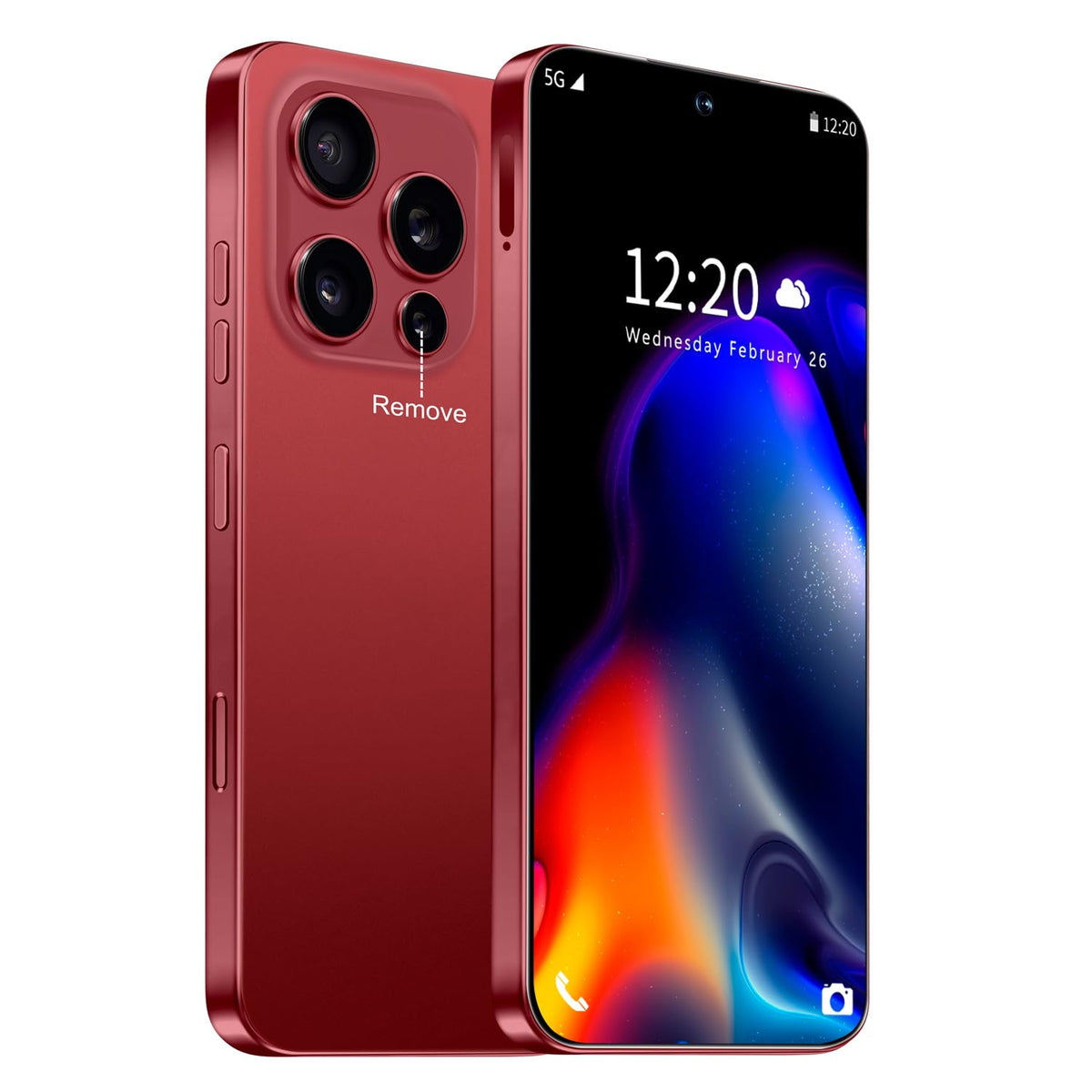 Unlocked Cell Phone 16+512GB Android 14 Wine Red V769915