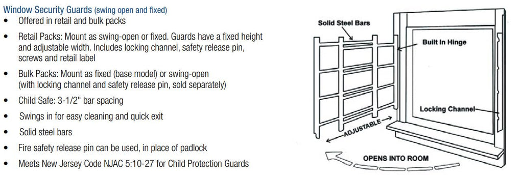 White 3-Bars Adjustable Width Window Safety Guard K290426