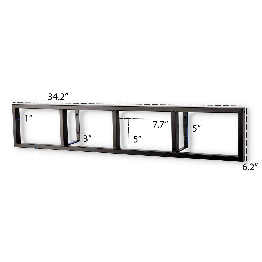 34 Inch Media Storage Rack Organizer Metal Floating Shelf Set of 2 Black S236145