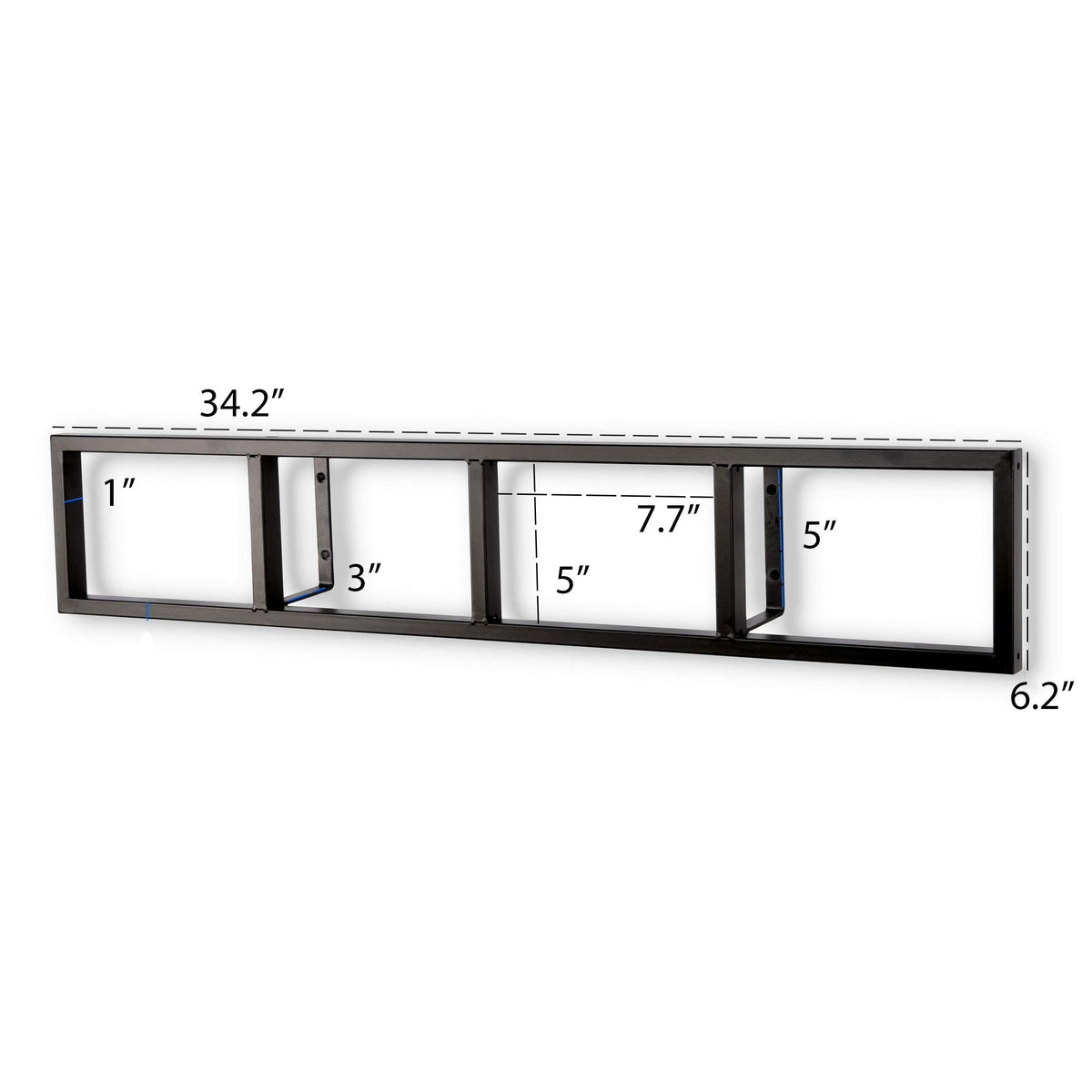 34 Inch Media Storage Rack Organizer Metal Floating Shelf Set of 2 Black S236145