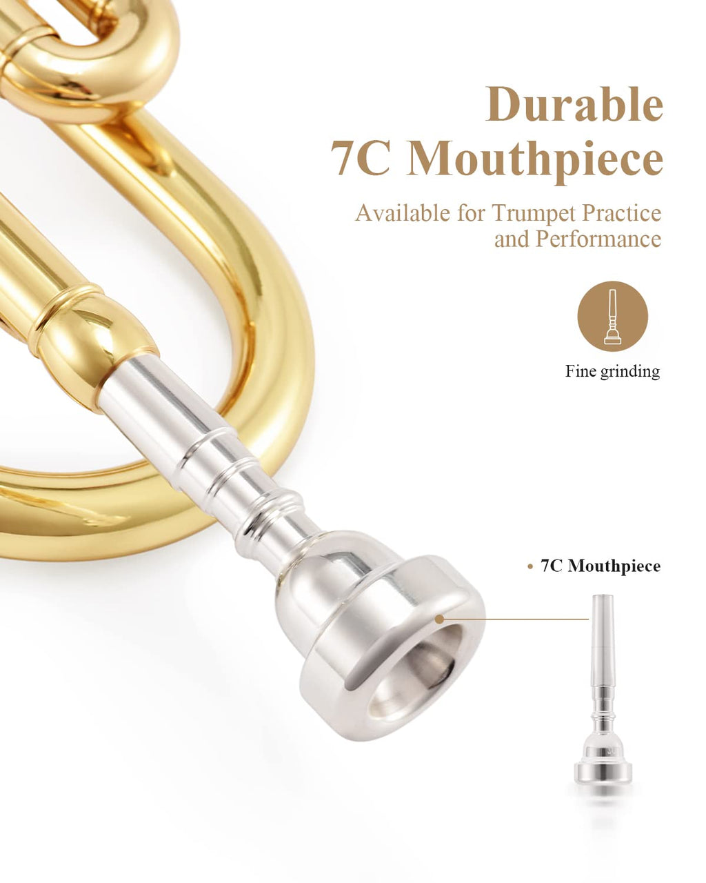 Bb Standard Trumpet Set with Hard Case and 7C Mouthpiece J8046