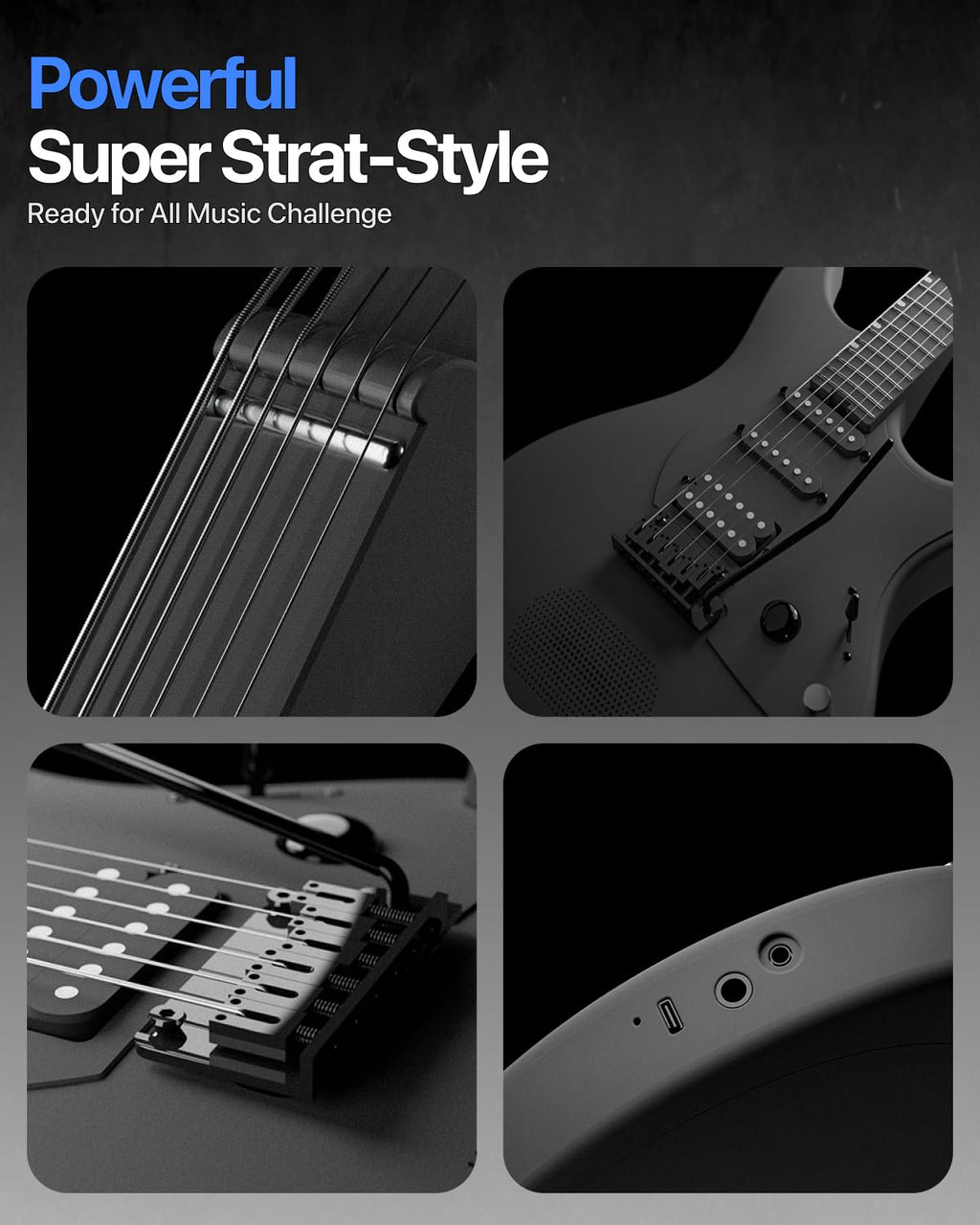 39" Carbon Fiber Smart Electric Guitar V2450