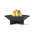 36” Round Wood Burning Steel Fire Pit with Spark Screen, Poker, Log Grate and Storage Cover J550
