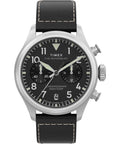 41 mm Quartz Watch Brown Leather Strap Black Dial Stainless Steel Case O982824