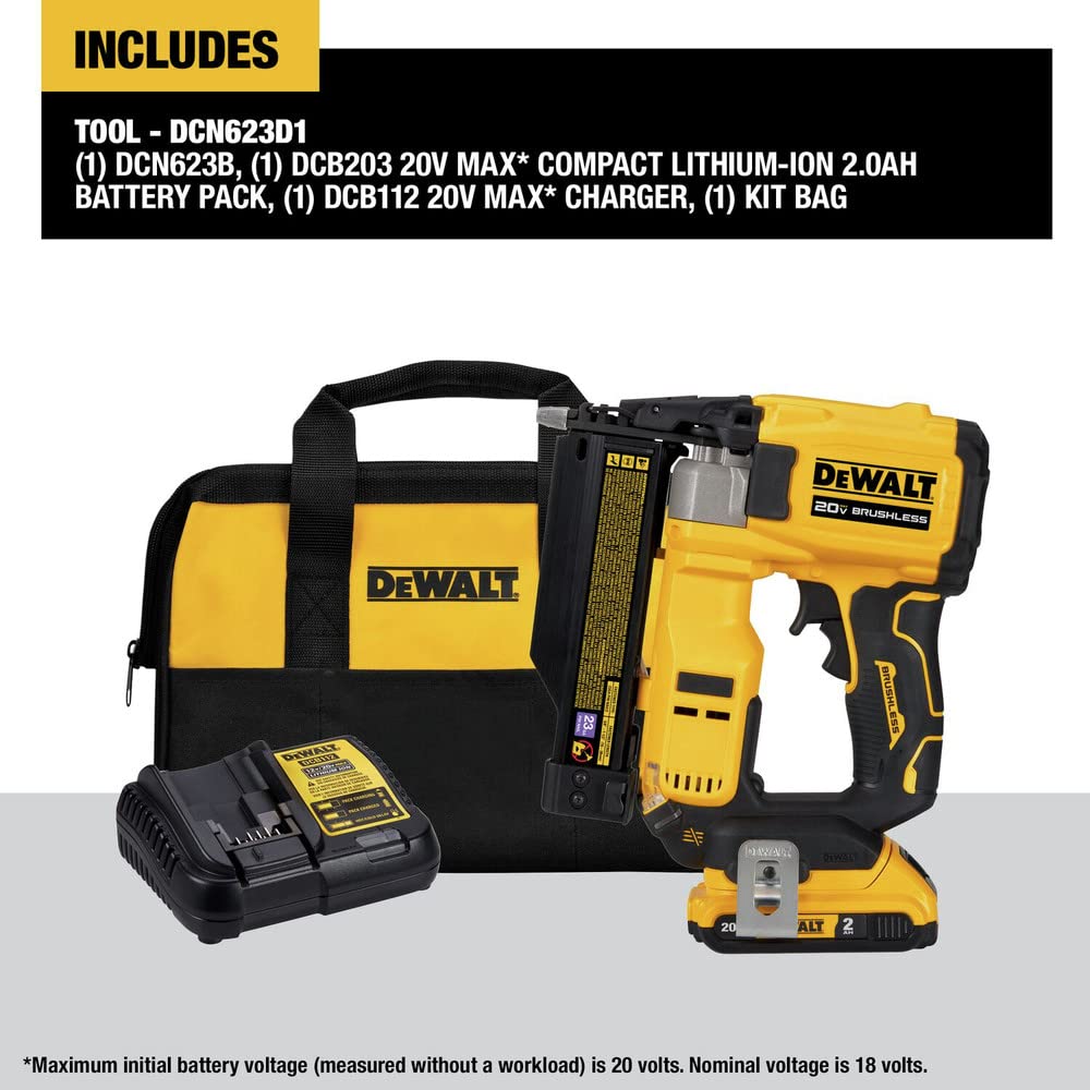 20V MAX Brushless Cordless 23 Ga. Pin Nailer Kit Q22279