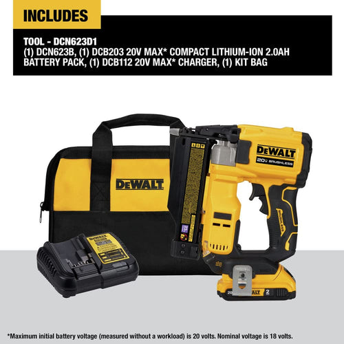 20V MAX Brushless Cordless 23 Ga. Pin Nailer Kit Q22279