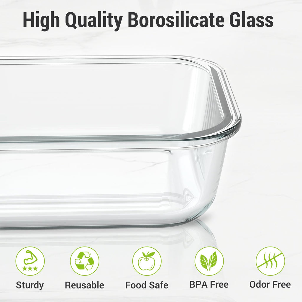 10 Sets 36 oz & 12 oz Glass Food Storage Containers with Lids, Gray C709150