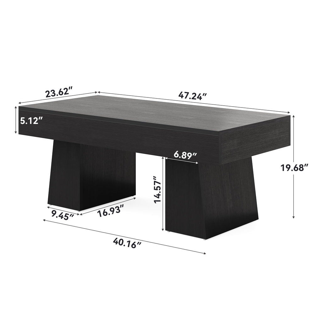 Black 47 Inches Wooden Coffee Table F746