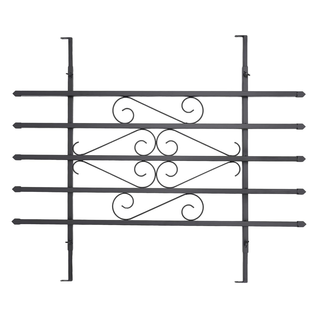 24 x 36 Inch Heavy Duty Iron Window Security Bars, Black 2 Pack R365