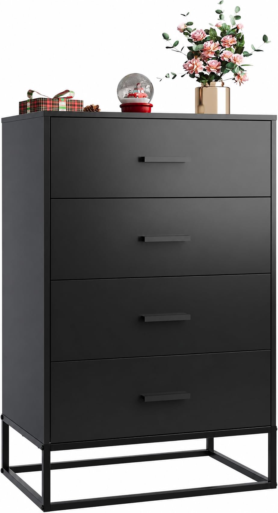 Black 4 Drawer Wooden Dresser S911227