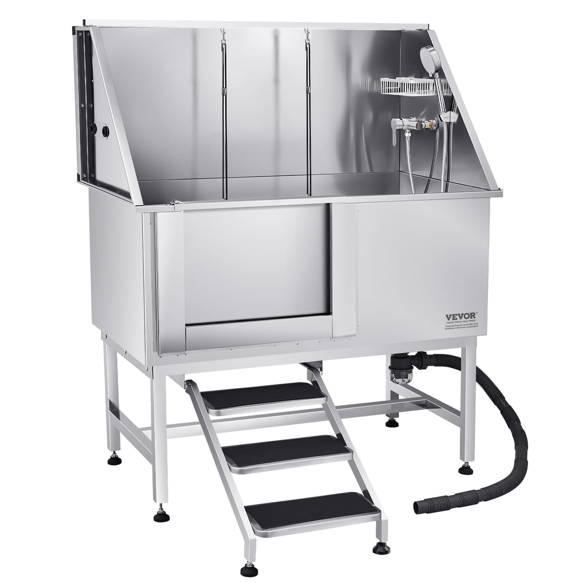 Stainless Steel 50 inch Pet Grooming Tub with Stairs F414970