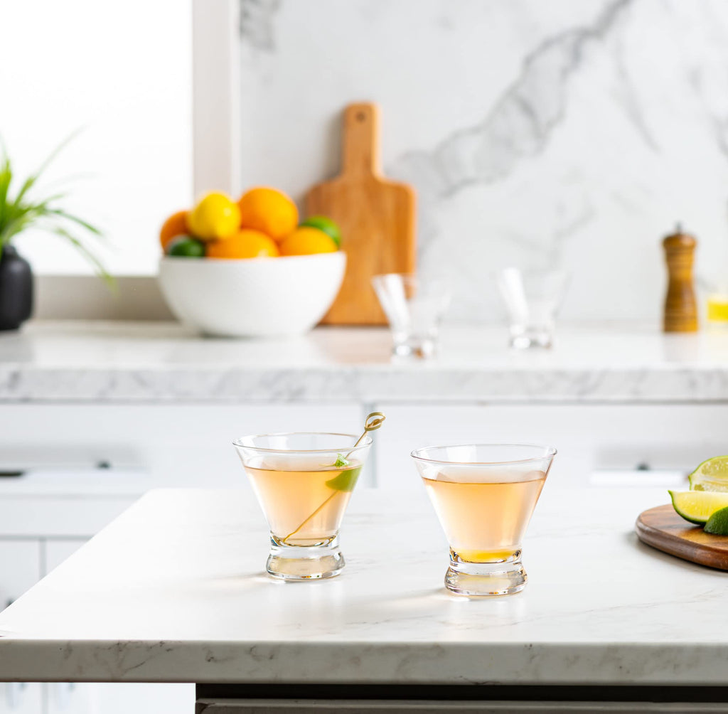 Set of 6 Stemless Martini Glasses 8 oz S385