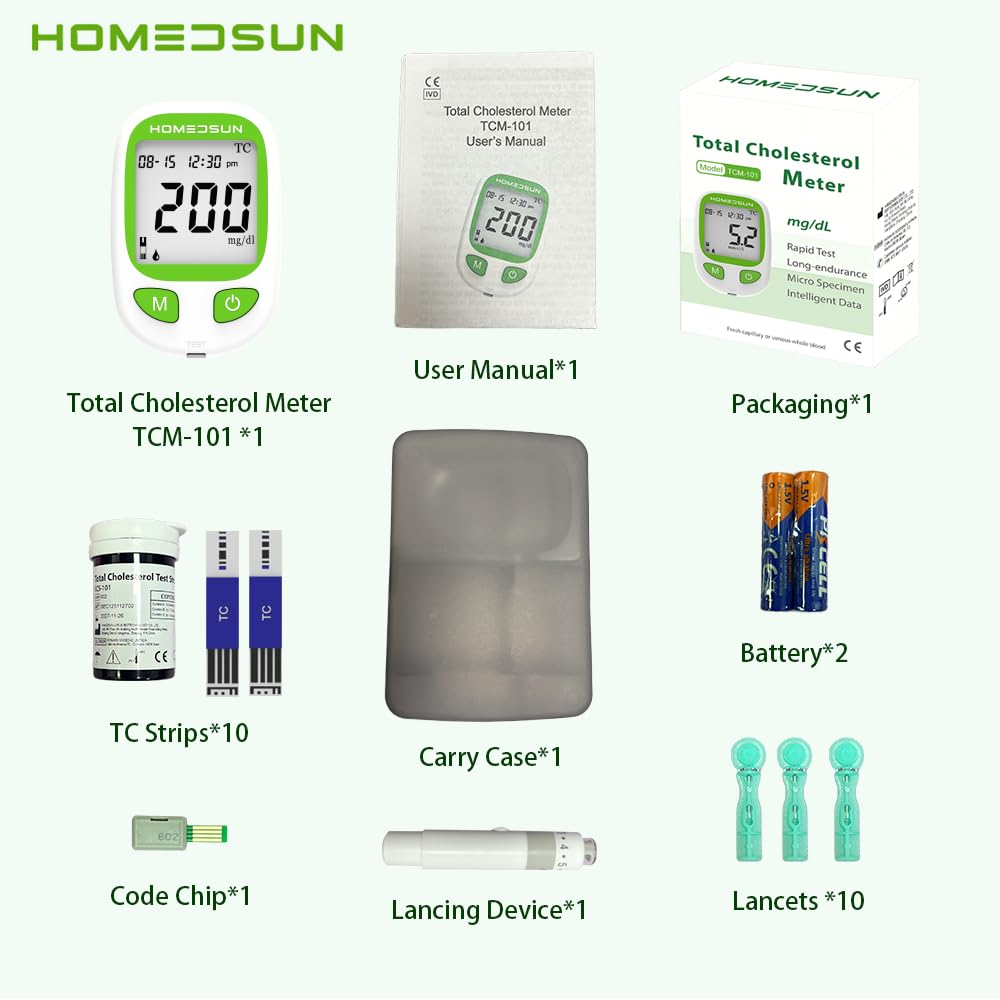 Cholesterol Monitor Kit with 20 Test Strips & Lancets V726