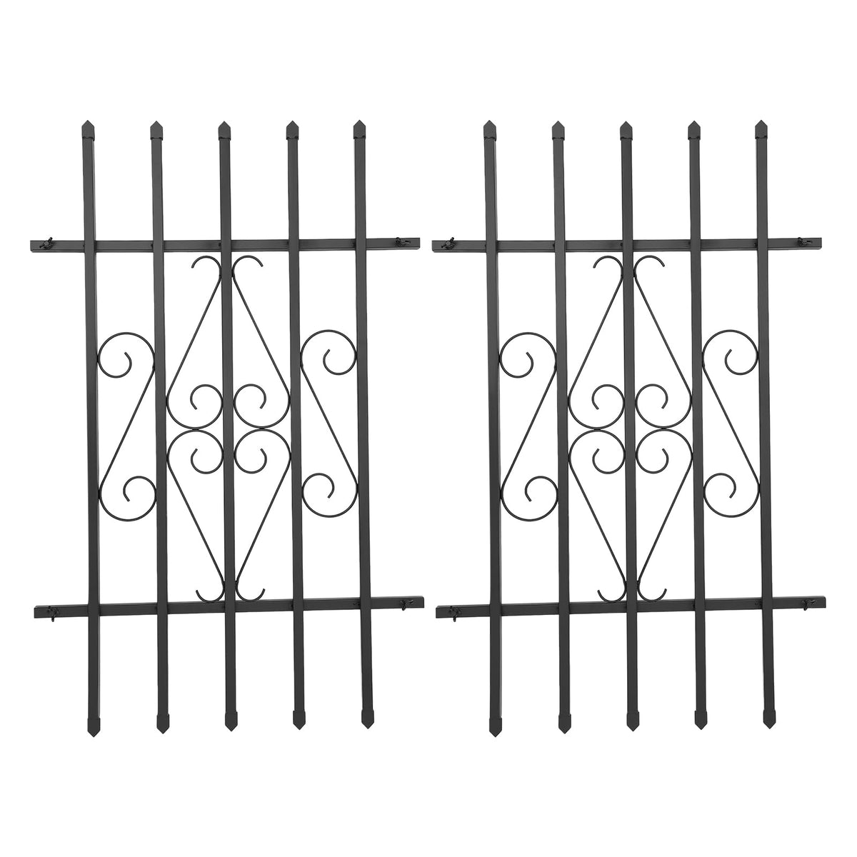24 x 36 Inch Heavy Duty Iron Window Security Bars, Black 2 Pack R365