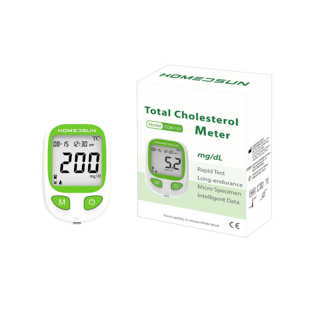 Cholesterol Monitor Kit with 20 Test Strips & Lancets V726