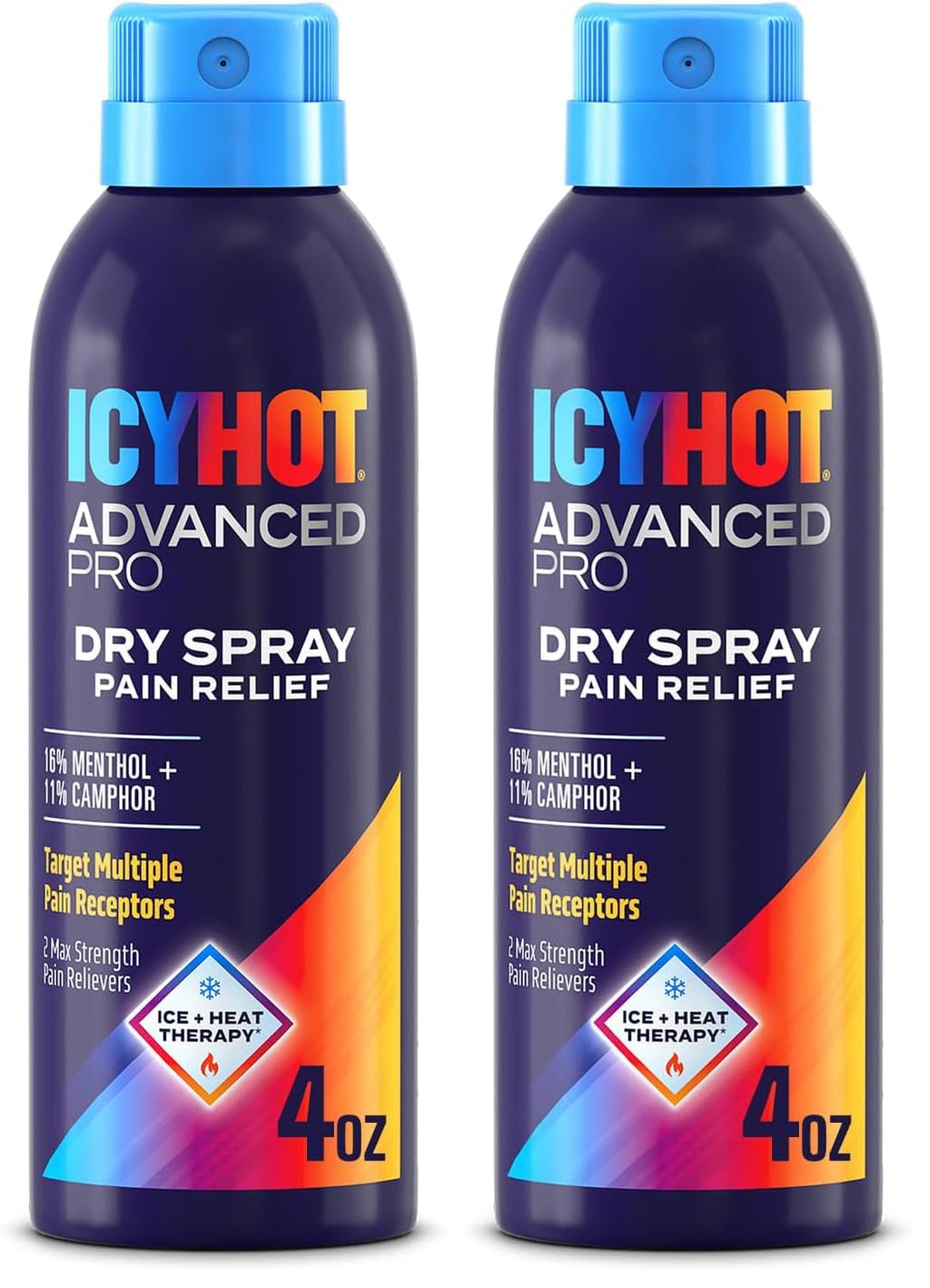 Pain Relief Dry Spray 4 oz with Menthol & Camphor Pack of 2 A4444