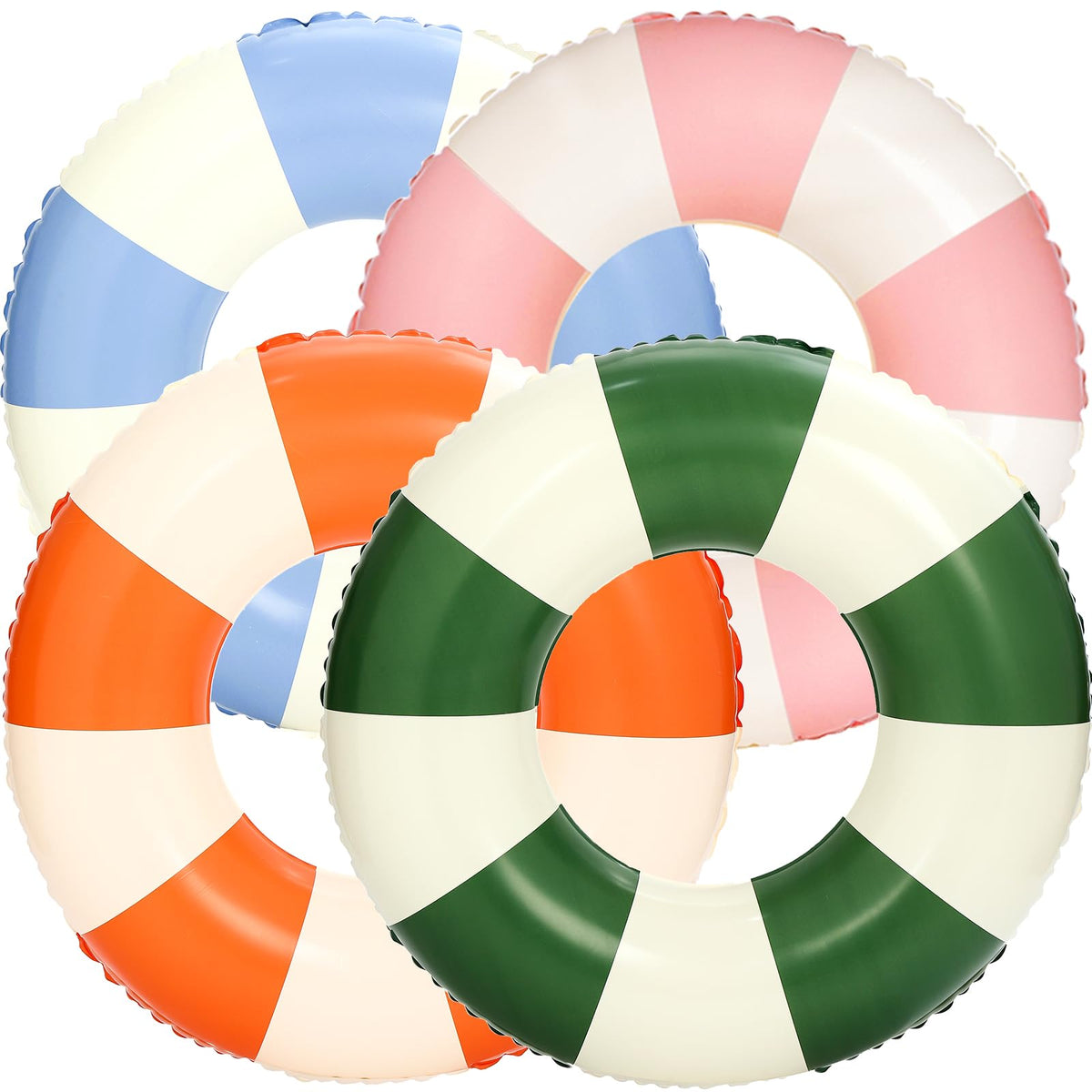 Large Inflatable Pool Float 36 Inch Striped Swim Rings G6342