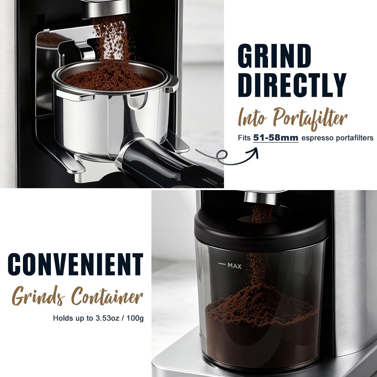 Electric Burr Coffee Grinder 48 Grind Settings O2409