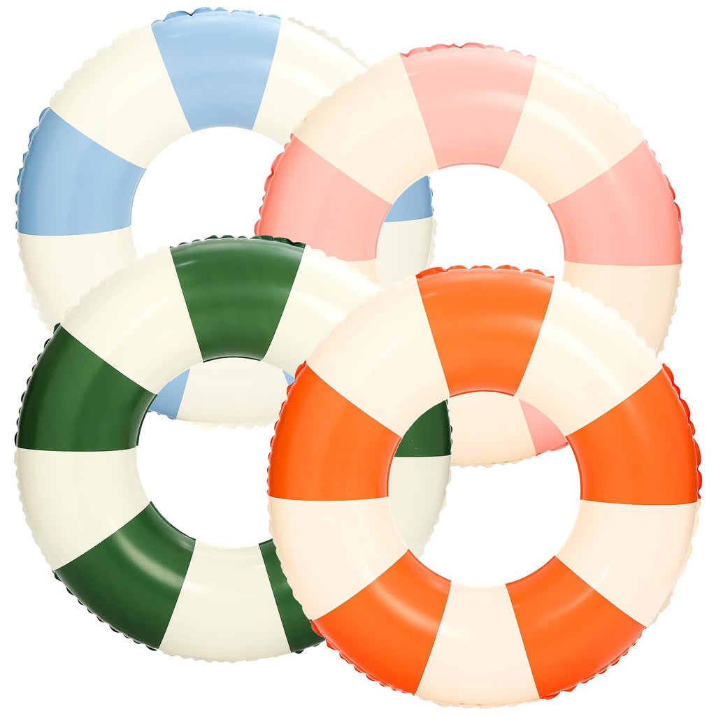 Large Inflatable Pool Float 36 Inch Striped Swim Rings G6342