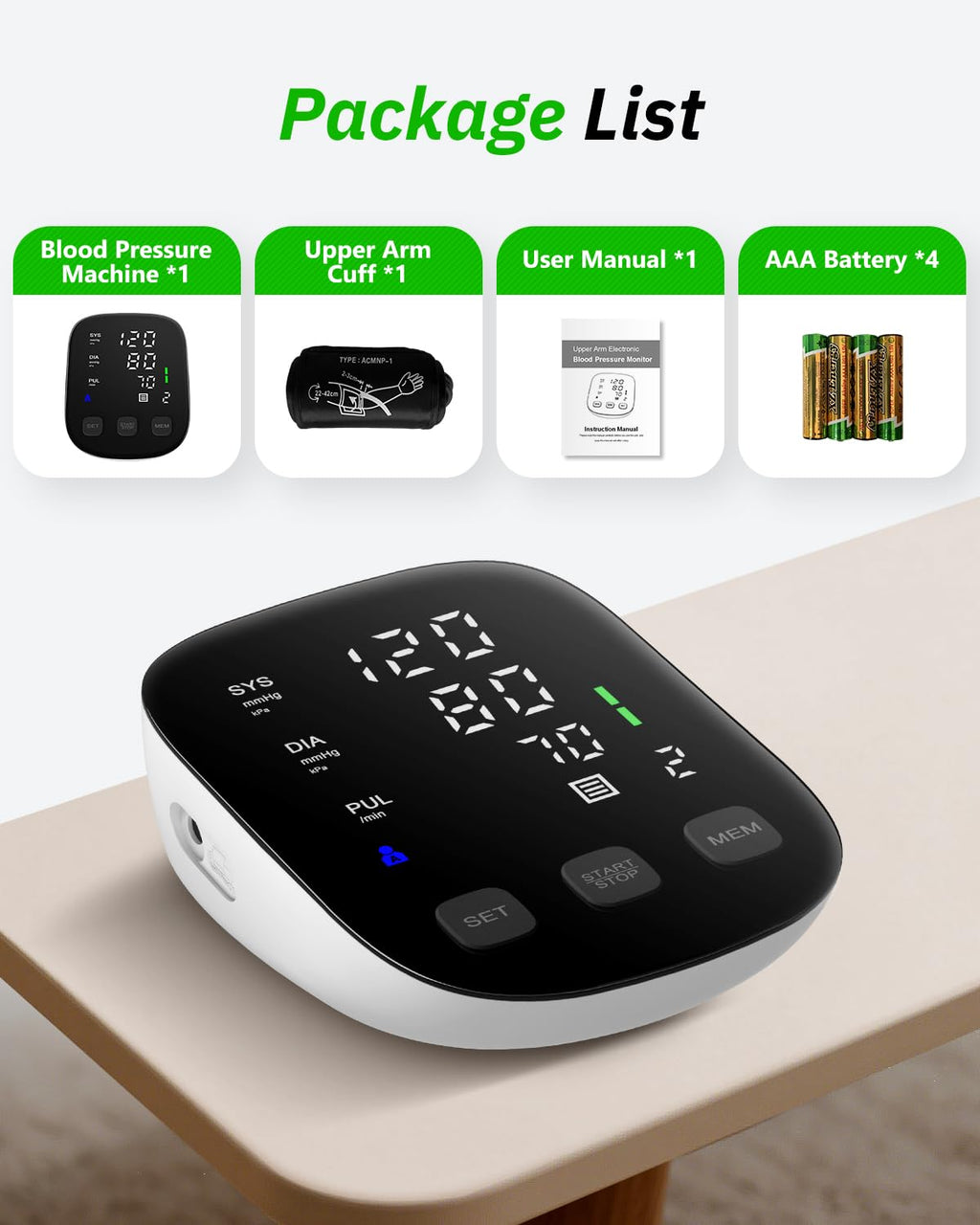 Blood Pressure Monitor Upper Arm Large Cuff Digital BP Machine J5978