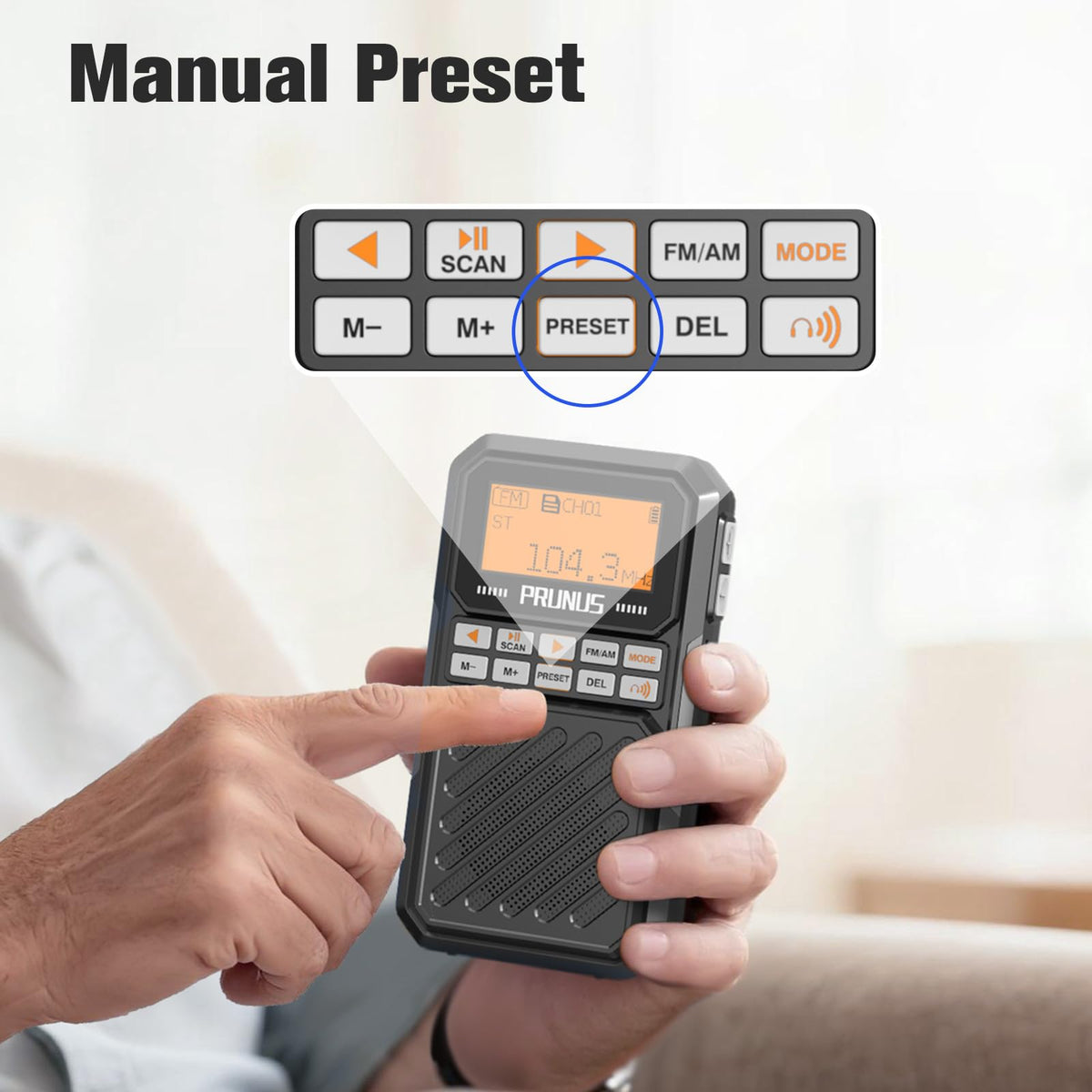 Portable AM FM Radio with Bluetooth P5490