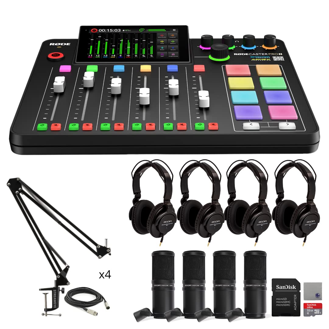 4-Person Podcast Bundle with 4 Mics M8495