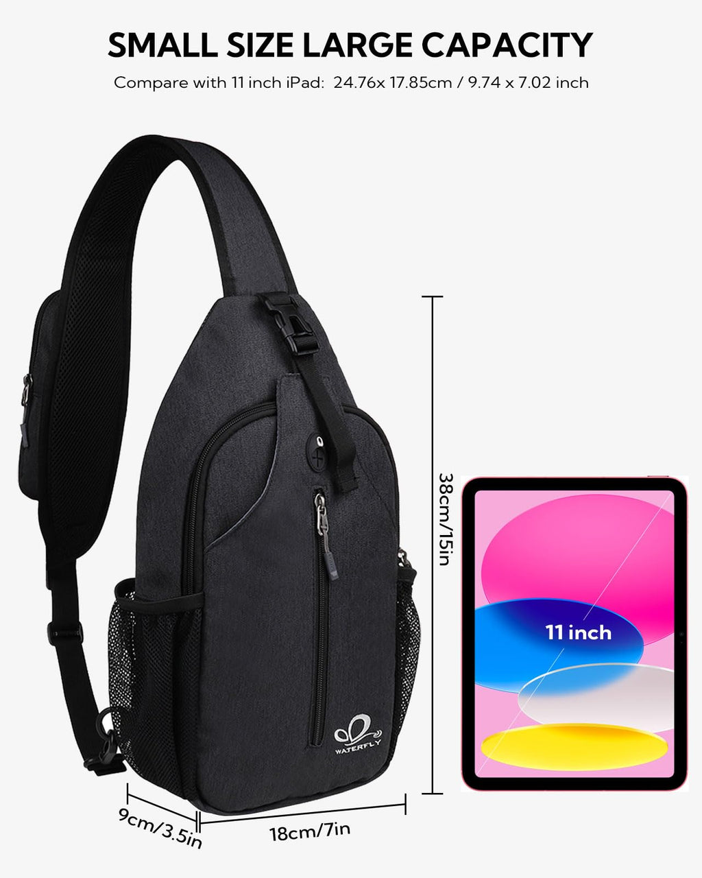 Black Crossbody Sling Bag B314311