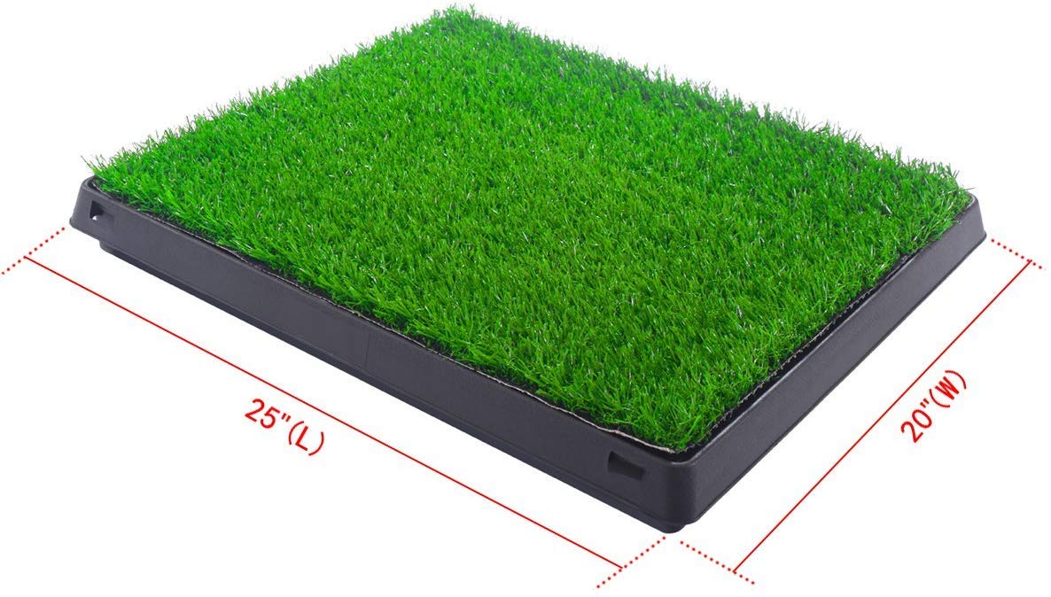 Indoor Outdoor Dog Puppy Potty Trainer Pad Grass Toilet Mat Tray 25"x20" W185730