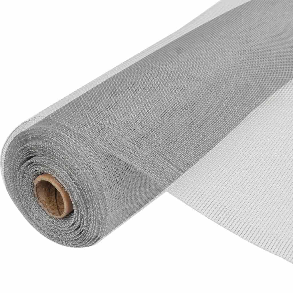 Aluminum Mesh Screen 39.4x196.9 Inches Silver B78962