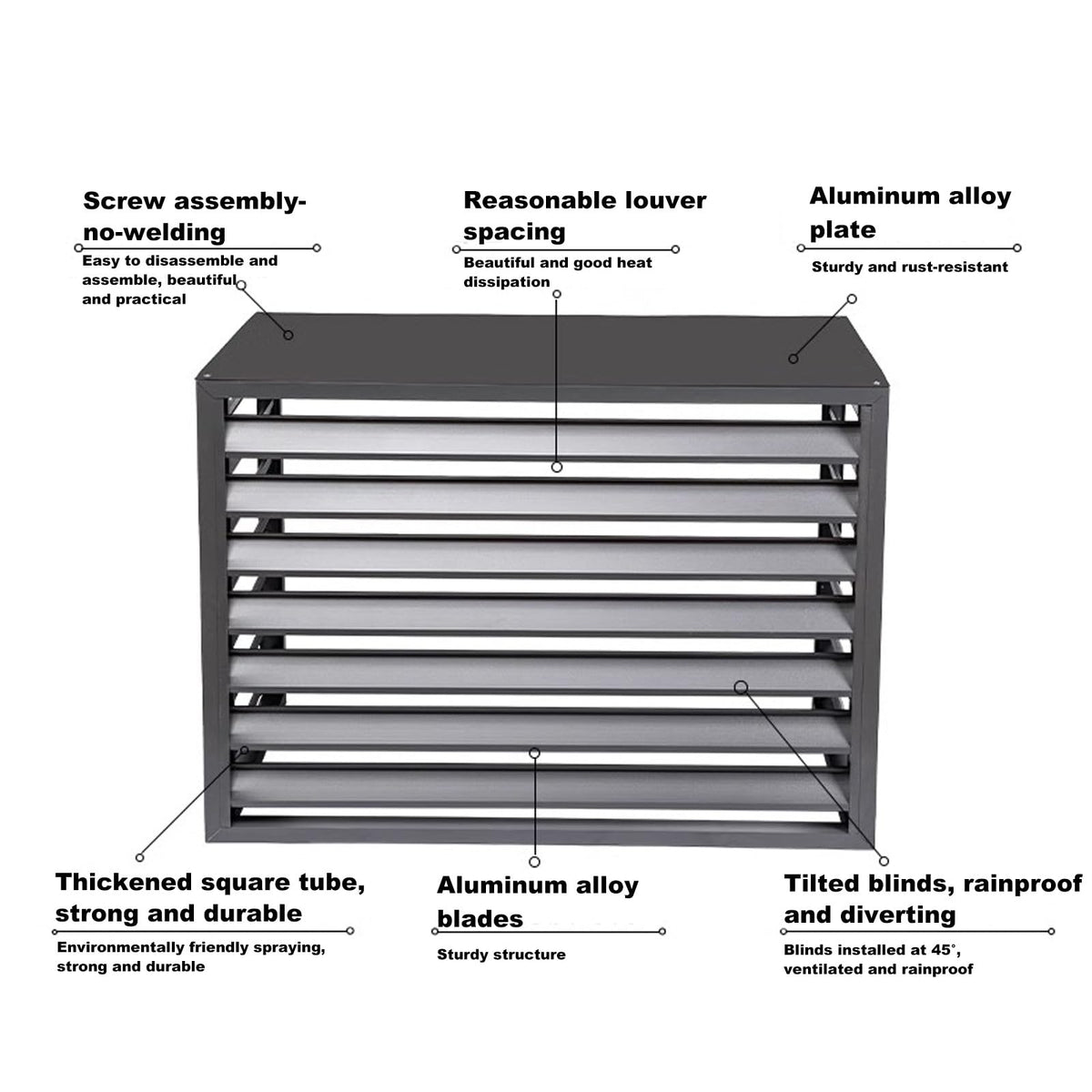 Aluminum 4-Panel AC Condenser Fence Z582358