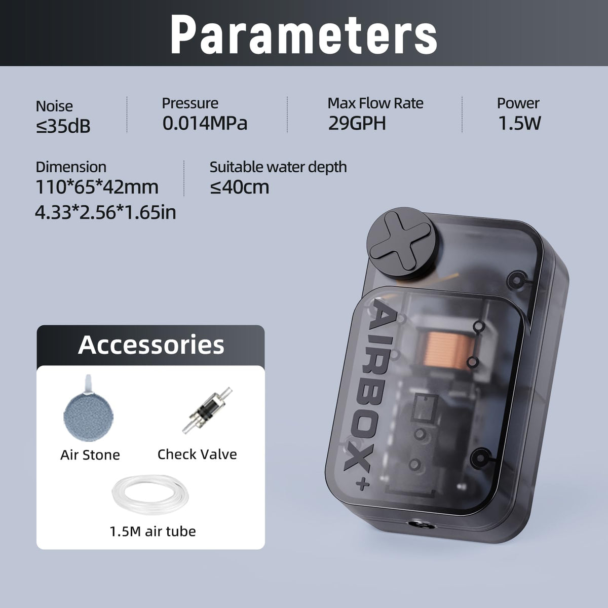 Aquarium Air Pump with Air Stone Bubbler Z11478