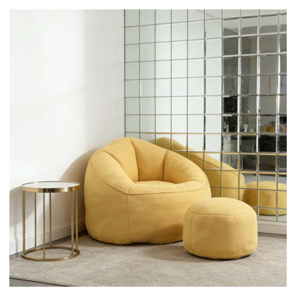 Memory Foam Bean Bag Chair with Footrest Y19664