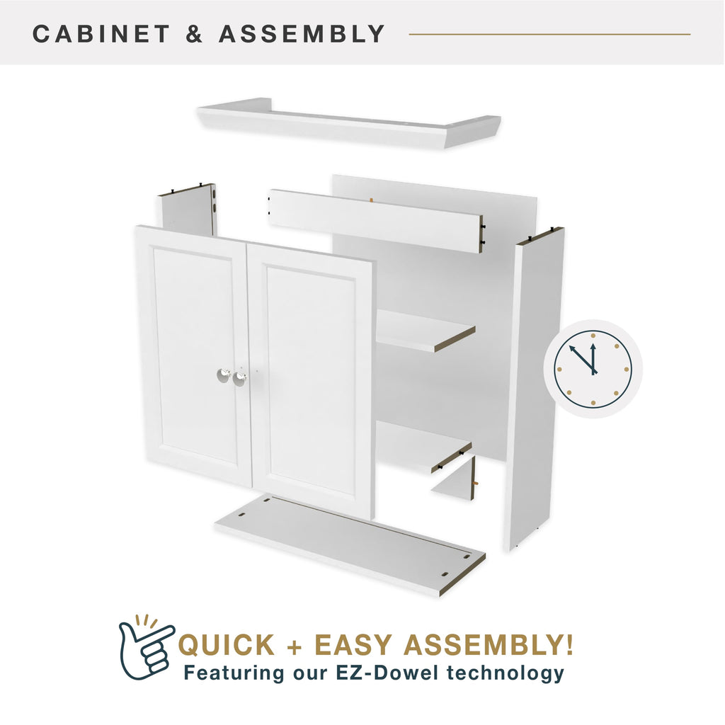 White Wall Mounted Medicine Cabinet Organizer X6553