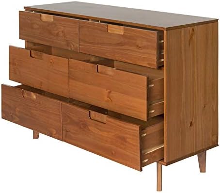Caramel 6 Drawer Pine Wood Double Dresser X331