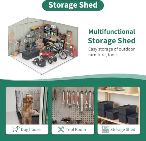 White Metal Outdoor Storage Shed B6249