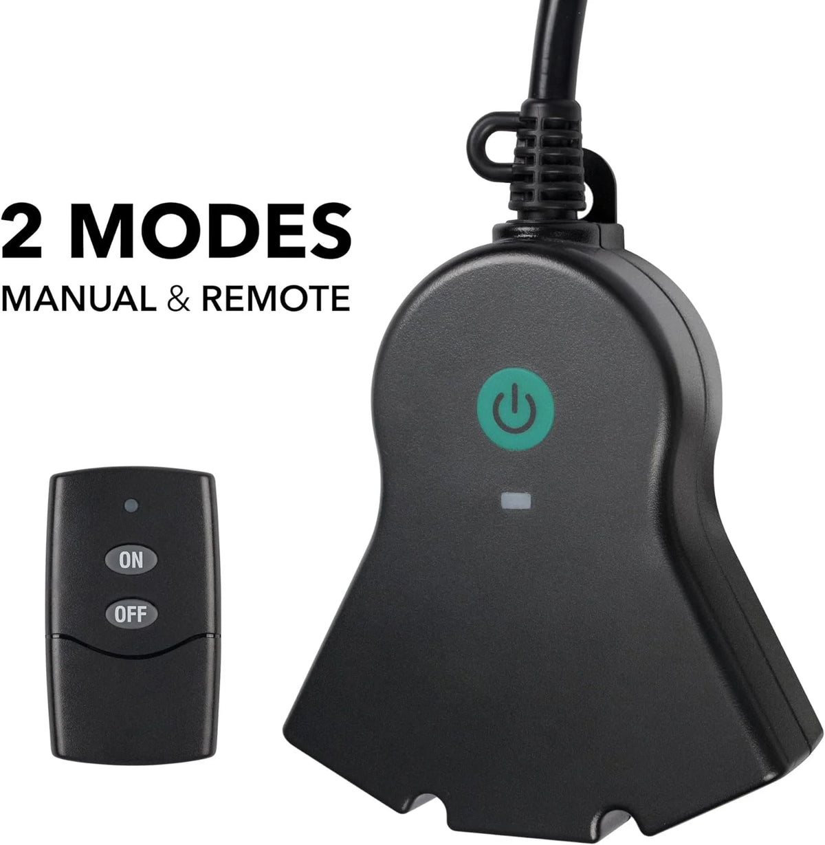 Black 3-Prong Outdoor Indoor Wireless Remote Control Outlet J972981