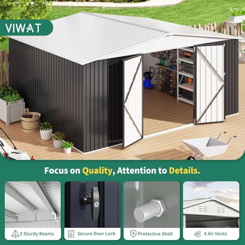 White Metal Outdoor Storage Shed B6249