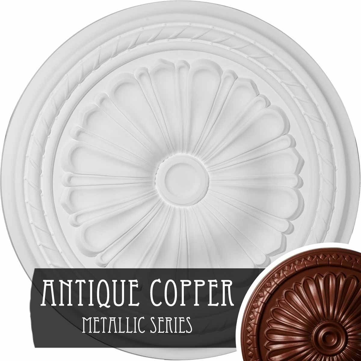 20 1/2x22OD x 1 7/8x22P Hand-Painted Ceiling Medallion V1162