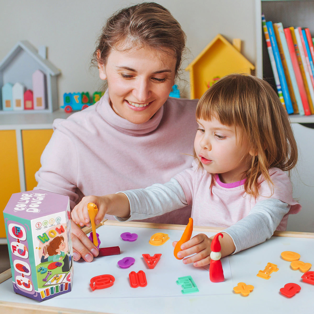 49-Piece Toddler Color Dough Tool Kit with Letters and Numbers I3265