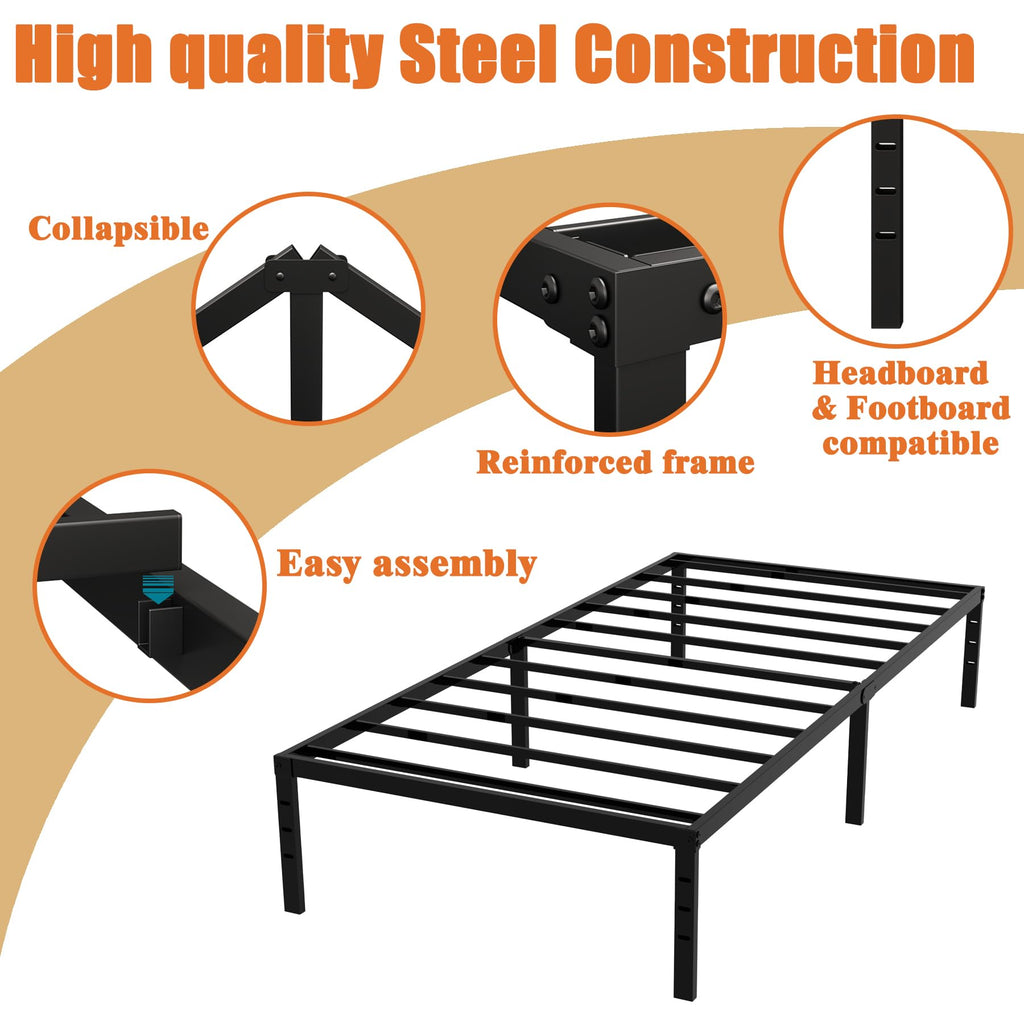 Twin XL 18 Inch Metal Platform Bed Frame M341