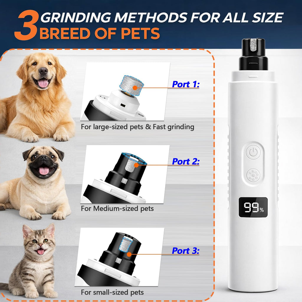 Dog Nail Grinder, 3-Speed Ultra Quiet with LED Light Y276