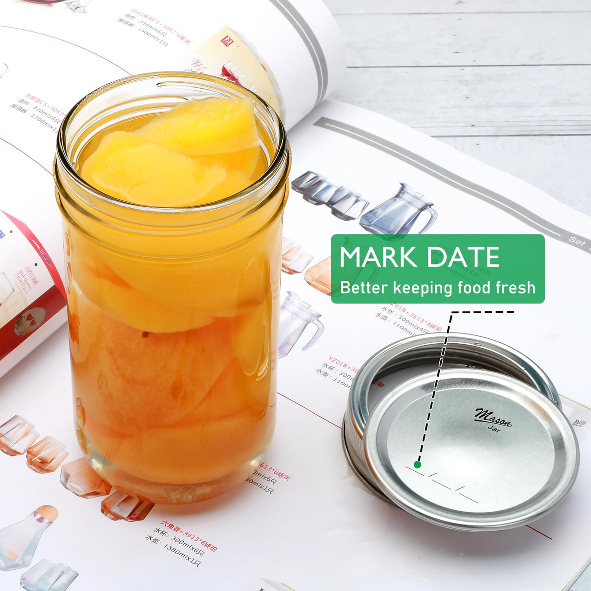 24 Pack 12 oz Mason Jars with Lids E703627