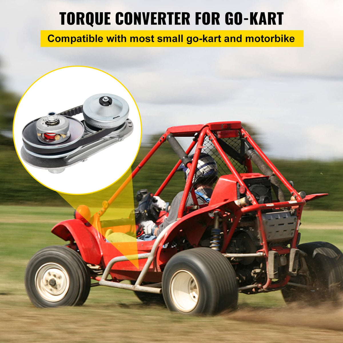 Torque Converter Go Kart Clutch 1 Inch 10T 40/41 and 12T 35 Chain Drive Belt Z8182