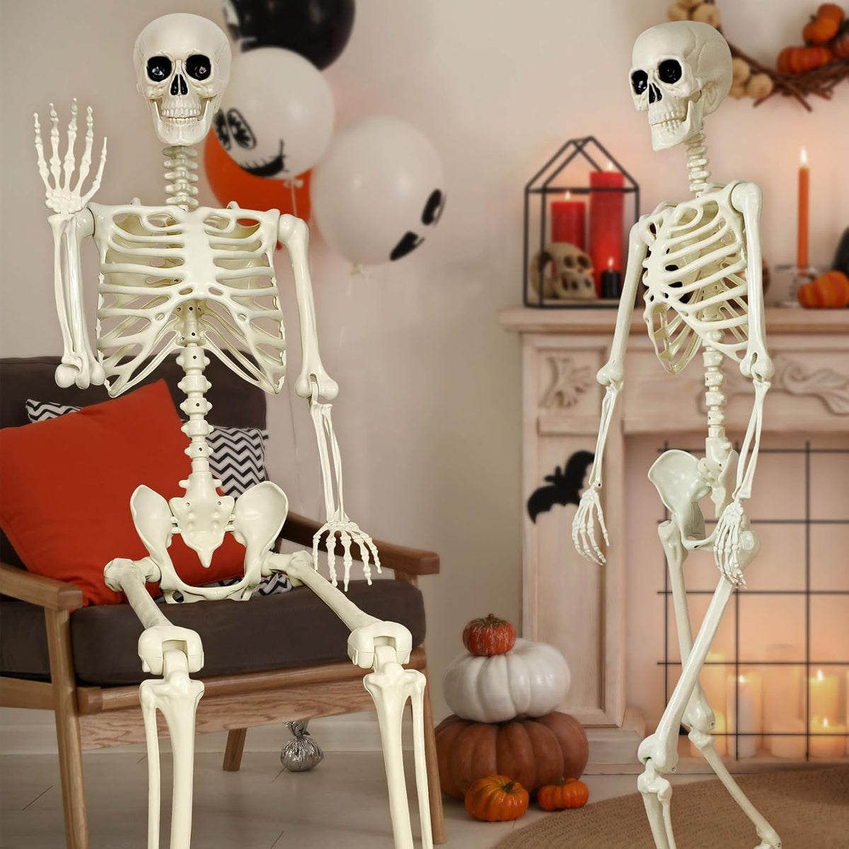 5.4FT Posable Skeleton Decorations Y323193
