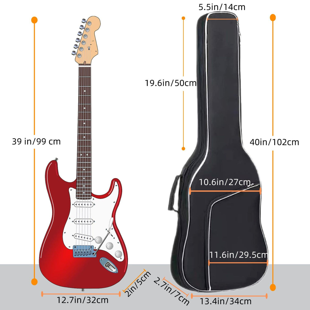 Electric Guitar Bag 8mm Thick Padding with Neck Strap M69000