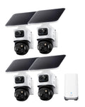 4K Solar 3-Lens PTZ Security Camera 4-Cam Kit N7468