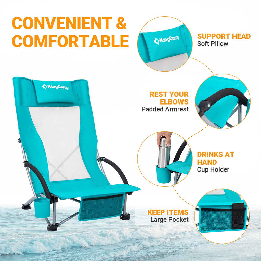 High Back Folding Beach Chair 2 Packs M712589